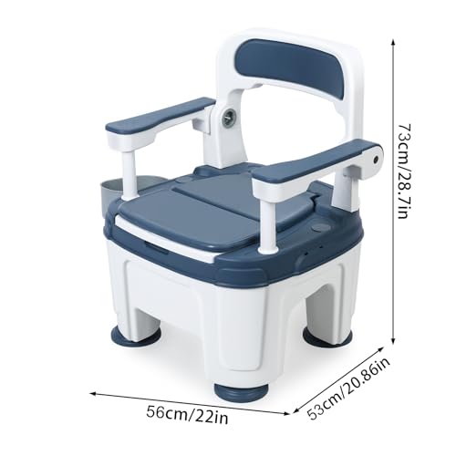Cuteam Comoda para la Cama, Inodoro Portátil para Adultos, Silla de Inodoro con Asas, Inodoro Portátil Móvil Ajustable en Altura, Silla Potty para Adultos con Capacidad de 882 lb para Personas Mayores con Discapacidades miniatura 5