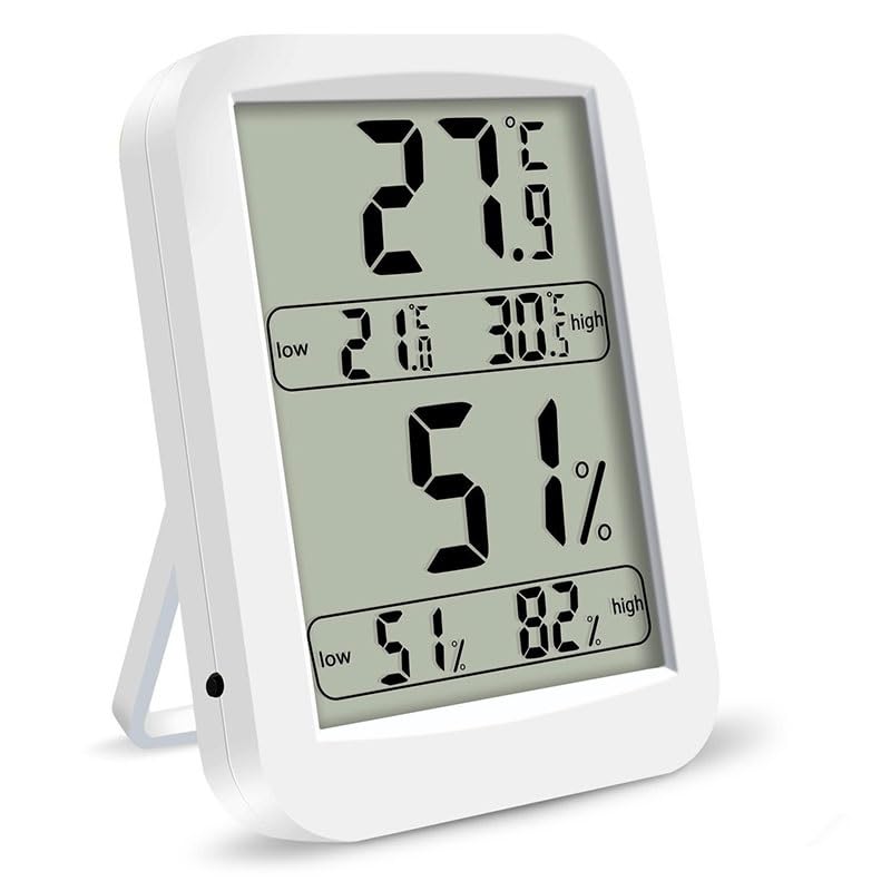 ABS Digital Electronic Thermometer Hygrometer The Indoor Large Screen Displays Simultaneously