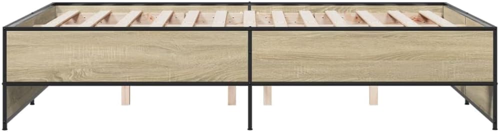 vidaXL Bed Frame Sonoma Oak Engineered Wood Double Durable Bed Frame