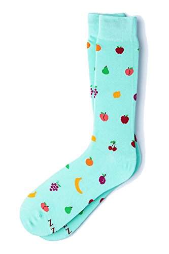 Meias sociais masculinas hipster design favorito pera fruta fruta Funky Novelty, Aqua, One Size
