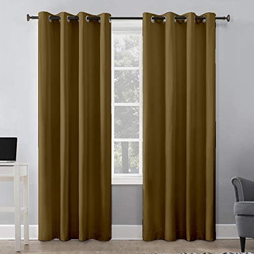 Bhoomi ImpexRoom Darkening Blackout Window Curtain 5 feet Set of 2 | Thermal Insulated Stainless Steel Eyelets, Heavy Blackouts | Taupe Solid