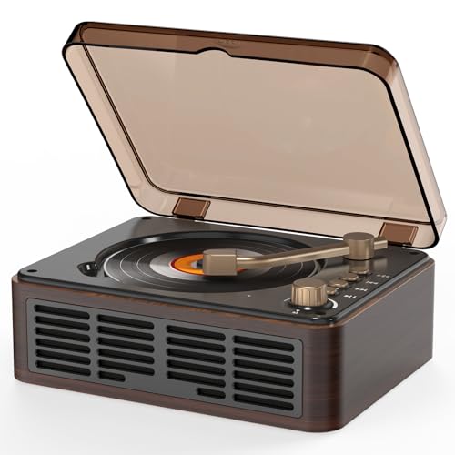 CD-Player-Portable-with-BluetoothDouble-HiFi-Sound-SpeakersDesktop-CD-Music-PlayersSupport-AUXUSBHeadphone-JackMusic-Fiber-OpticsFM-Radio-Boombox-for-HomeOffice-Brown