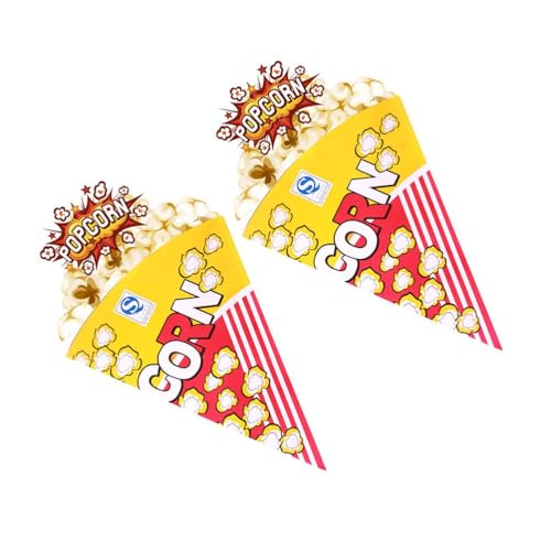 SAFIGLE 100 Bolsas Triangulares de Papel para Palomitas de Maíz, Bolsas Cónicas para Dulces Y Aperitivos, Multicolor, 21,5 X 16,3 X 16,3 Cm