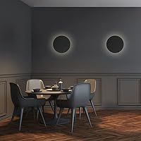 Licht-Erlebnisse Wandlampe Schwarz Ø 30 cm rund extra flach T: 4,5 cm Modern Metall 4x G9 Wandleuchte Flur Wohnzimmer – Ansicht 3