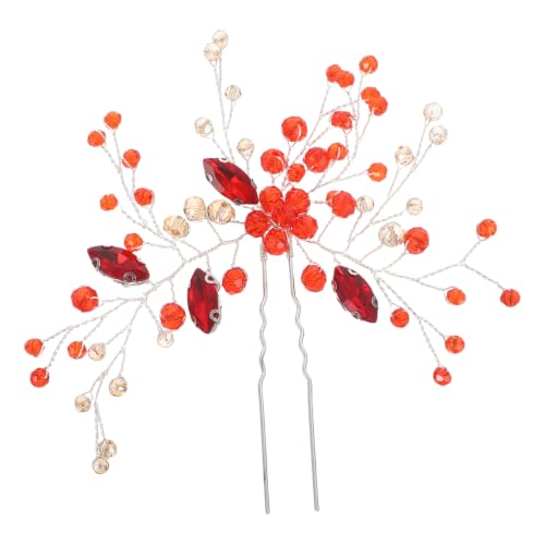 BELLIFFY Épingles à Cheveux de U Rouge pour Mariage, Accessoire Coiffure Chignon Artisanal en Métal, Épingle à Cheveux Française Vintage pour Tenue Sûre...