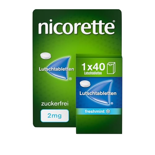 NICORETTE Lutschtabletten mit 2 mg Nikotin freshmint Geschmack diskret mit dem Rauchen aufhören für Raucher von bis zu 20 Zigaretten/Tag 40 St.