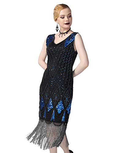 Image of PrettyGuide Women 1920s Gatsby Cocktail Sequin Art Deco Flapper Dress