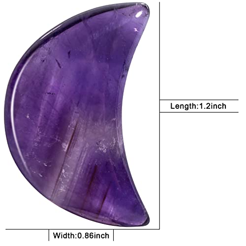 mookaitedecor Set of 5 Amethyst Moon Shape Palm Worry Stones for Anxiety and Jewellery Making Stone Pendant for DIY Necklace Reiki Chakra Healing Crystals Semi Precious Stones for Home Decor - Image 3