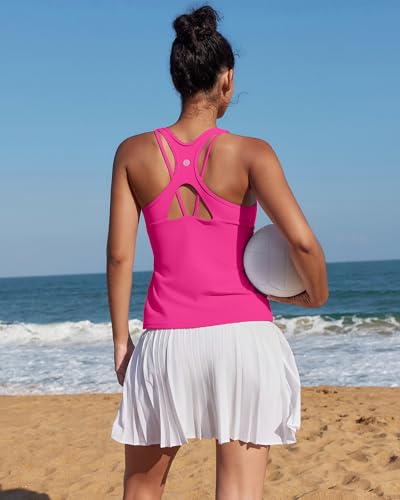 Image of RUNNING GIRL Tank Tops with Built in Bras,Workout Racerback Tank Tops for Women Athletic Yoga Top