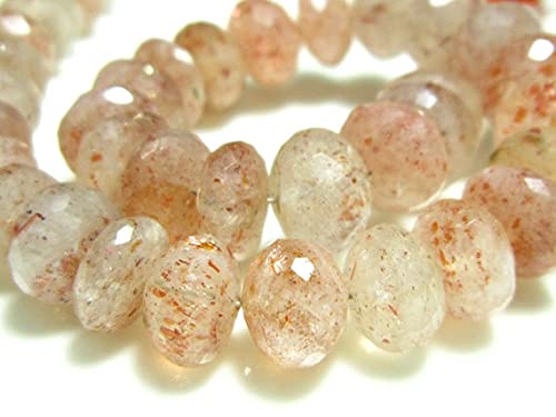 Pierre de lune Sunstone AA perles rondelles facettées pour bijoux de luxe