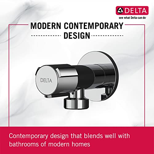 Image of DELTA FAUCET, Brass Quarter-Turn Angle Valve with Adjustable Wall Flange for Bathroom taps, Wash Basin, Geyser Connection, Polished Chrome, IAO36004