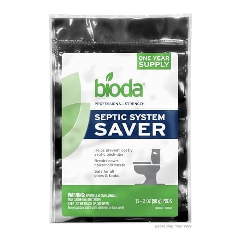 Bioda Septic System Saver, Professional Strength, 12-Pack, 1 Year Supply Cover