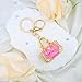 Aisity Cute Keychains for Women Pink Bag Charms for Tote Bags Handbags Purse Accessories Purse Charms for Teen Girls Trendy Cool Stuff