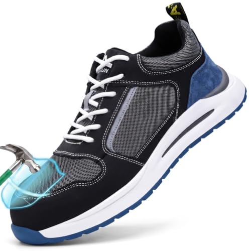 Image of LAoutun Steel Toe Shoes for Men Safety Work Sneakers Lightweight