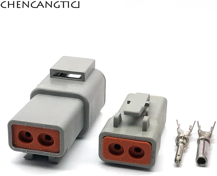 1 Set 2 Pin Deutsch DTP Series Waterproof Automotive Connector Electrical Wire Plug Male Female Socket DTP04-2P DTP06-2S - (Color: Follow me cheaper, Package: 10 Sets)