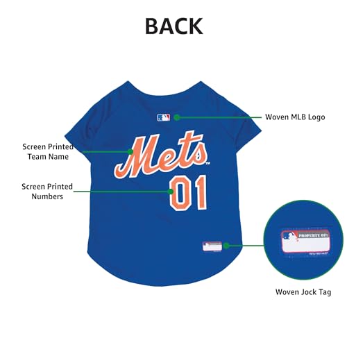 Official MLB New York Mets Pet Jersey for Dogs & Cats, Size XX-Large - Stylish Baseball Jersey for Your Furry Fan- Show Off Team Spirit with The Perfect Fan Apparel Gear for Pet, Dog & Cat
