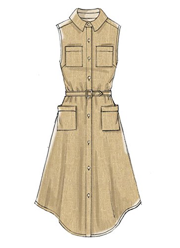 McCall\'s Patterns M7351 Misses\' Shirtdresses with Pockets and Belt, Size E5 (14-16-18-20-22)