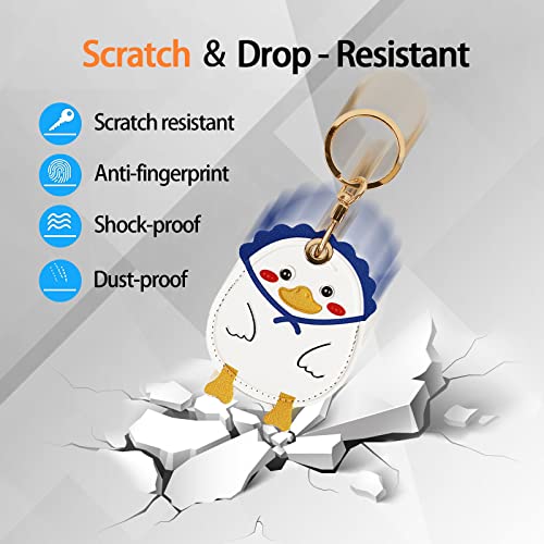 Image of Leather Keychain Case Holder Compatible with Apple AirTag, GPS Airtag Keychain Finder Tracker with Key Ring, Anti-Scratch Protective Air Tag Cover | Leather