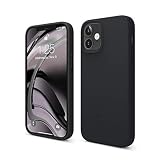 【elago】 iPhone12mini 対応 ケース シリコン 携帯ケース 薄型 スリム ソフト カバー 耐衝撃 衝撃 吸収 指紋 防止 液体シリコン シンプル スマホケース [ iPhone12 mini アイフォン12 mini アイフォン12ミニ 対応 ] SILICONE CASE ブラック