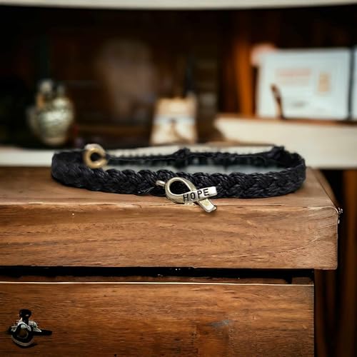 Melanoma Cancer Awareness Bracelet | In Support of Loved Ones Battling Cancer | Fund Raising | Gift for her | Gift for him | Braided.3