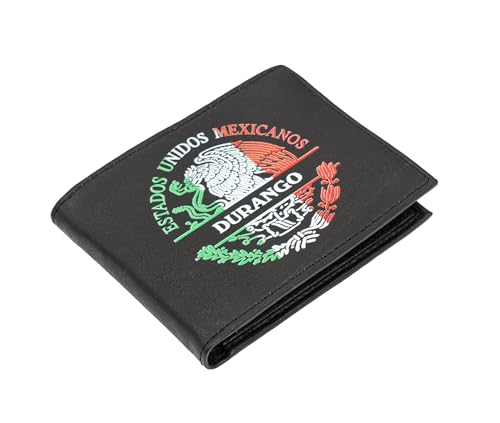 Men Printed Mexico Durango State Real Leather Wallet Cartera de piel Bordada Estados Billetera3