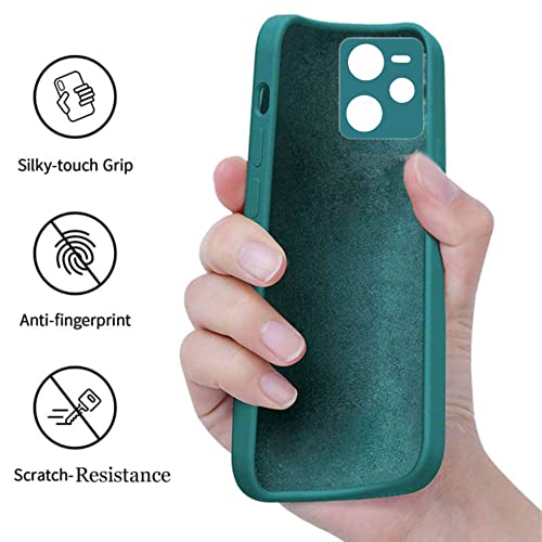 Image of A rtistque Liquid Silicone Back Cover Case for Realme C35 / Realme Narzo 50A Prime Matte Shockproof TPU Soft Flexible with Camera Protection - Green