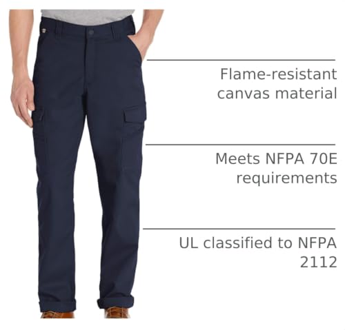 Carhartt Men's FR Relaxed Straight Rigby Cargo Pant, Navy, W33 x L30 - image 3