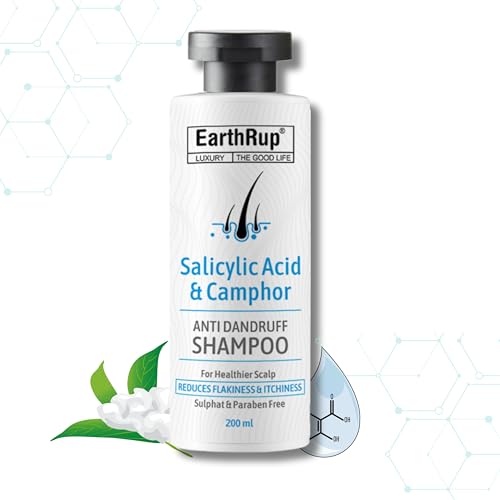 Salicylic Acid & Camphor Shampoo For Healthier Scalp|Salicylic Acid Shampoo For Dry & Oily Scalp|Reduce Flakiness & Itchiness|Minimize Dandruff, Paraben & Sulphate Free- 200Ml Pack