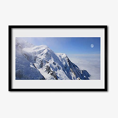 Paysage de montagnes en affiche encadrée 60x40 pour une chambre épurée