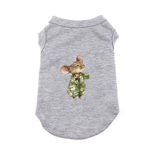 ZSDGBZ ペット服 Tシャツ 犬服 ドッグウェア 春夏 洋服 ベスト グレー パジャマ カップ ル服 M スポーツ服 タンクトップ 可愛い 柔らかい 綿製 犬の服 犬用コスチューム 人気 仮装 ファッション