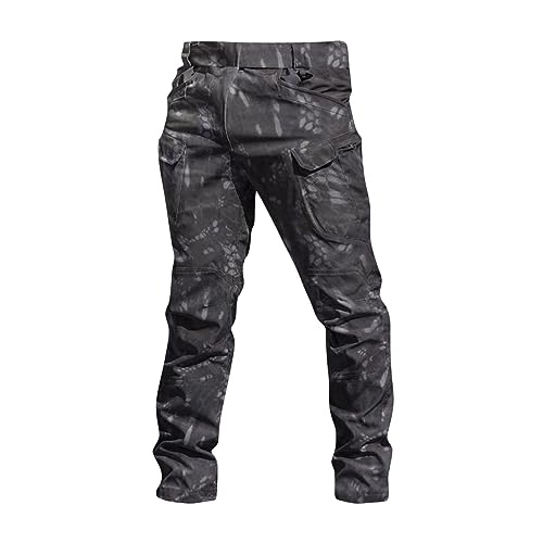 OIOLOYJM Military Cargo Pants for Men Hiking Relaxed Fit Work Waterproof Stretch Tactical Lightweight Outdoor Travel Pant