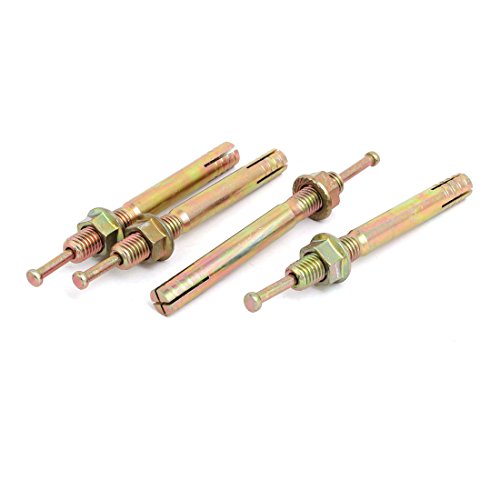 Aexit M10 x fastener 90mm Zinc Plated Hammer Drive Anchor Expansion Bolt Fastener 4pcs Model:33as566qo552