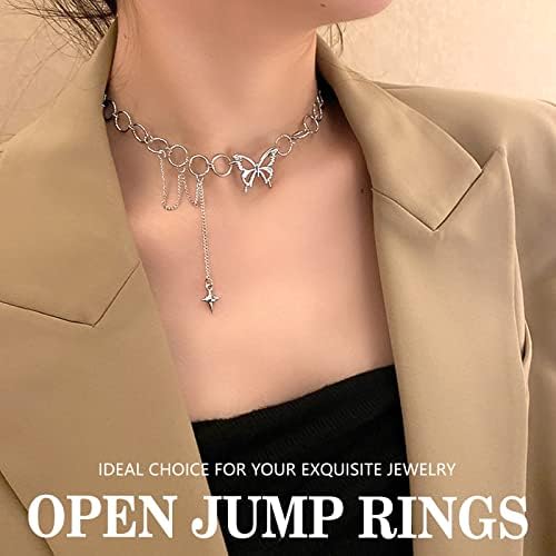TOAOB 2300pcs Silver Tone Open Jump Rings Jewellery Findings Jewelry Connector Rings 3mm to 10mm with Opener Tool for Jewelry Making