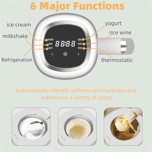 Automatische Eismaschine 300 ml – Multifunktionsmaschine mit LED-Touchscreen, 6 Modi und 90 min schneller Produktion, ideal für DIY Soft Serve und Sorbet zu Hause – Bild 7