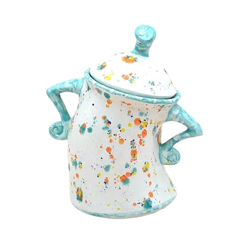JJIAGOLD Barattolo con Motivo Divertente a Spruzzo in Resina con Coperchio, Decorazione Creativa da Cucina per Zucchero, Caffè, Tè, Snack, Contenitore Carino e Simpatico con Maniglia Unica Design