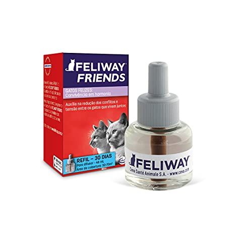 FELIWAY FRIENDS Refil - harmonia entre os gatos da casa - indicado para perseguições, olhar fixo, br