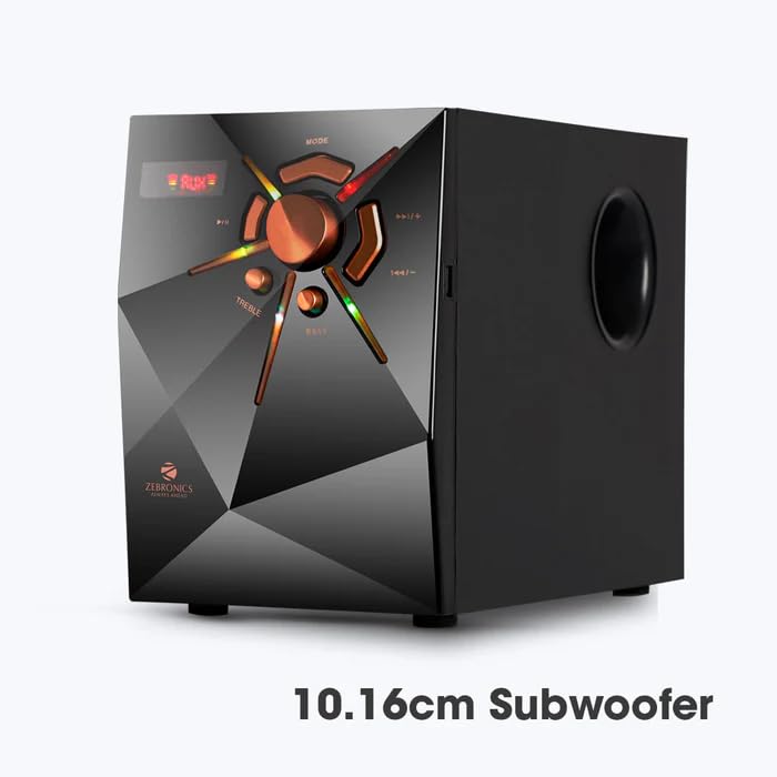 Image of ZEBRONICS Zeb Feel 5 5.1 Home Theatre Speaker with 80W Output, Bluetooth v5.0, USB, AUX, FM Radio, Powerful Subwoofer, LED Display, Remote, Volume & Bass Control