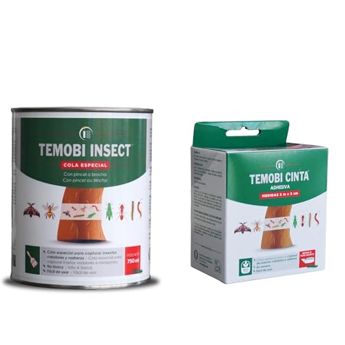 Peyca Pack Temobi: Cinta Adhesiva 5 Metros para Insectos + Cola para Insectos 750ml - Temobi. Ideal para la Captura de Insectos voladoresy Rastreros.