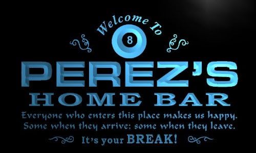 ADVPRO x1042-tm Perez's Home Bar Billiard Custom Personalized Name Neon Sign