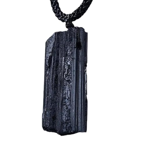 Colgante de piedra bruta de turmalina negra, Sin Pulir, Energía y Protección, piedras semipreciosas, Negra Turmalina, para mujer y hombre, Sanación y curación, Amuleto buena suerte