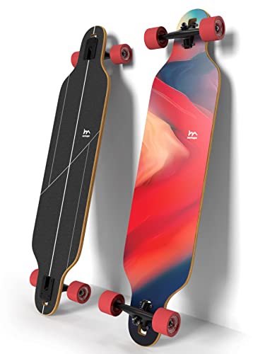 M Merkapa 41 Zoll Longboard für Mädchen Erwachsene Anfänger und Kinder, Drop Through Longboard mit Speedy ABEC-9 Kugellagern für Cruising, Carving, Downhill, Commuting, Dancing (Geometri) Cover