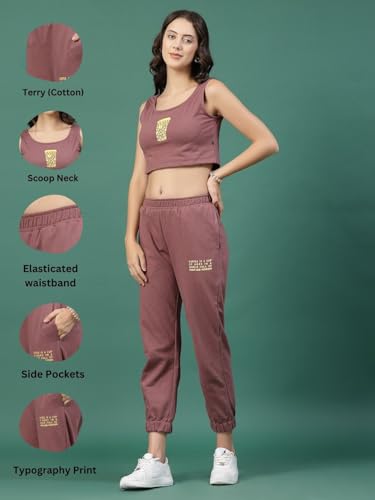 Image of Rigo Cotton Co-ord Set for Women | Round Neck, Slim Fit Tracksuit Co-ords Set for Women | Stylish Dresses for Women | Casual Wear, Beach Wear, Vacation Wear Outfit for Women