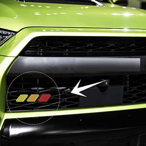 Tri-Color Grille Badge Emblem Decoration Accessories, Car Truck Slotted Grille Emblem Insert Decoration, Compatible With Tacoma 4Runner Tundra Sequoia Rav4 Highlander (Yellow-Orange-Red) #TOP6