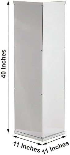 Miniatura 12 de Efavormart - Juego de 5 ideas de decoración de boda con acabado de espejo plateado, caja transparente para centros de mesa con tapa y base Plata