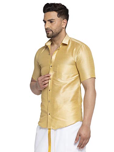 Image of SAIFOO Men's Classic Silk Ethnic Shirt.