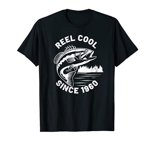 Hombre Funny Fishing Pun Reel Cool Since 1960 Birthday Camiseta