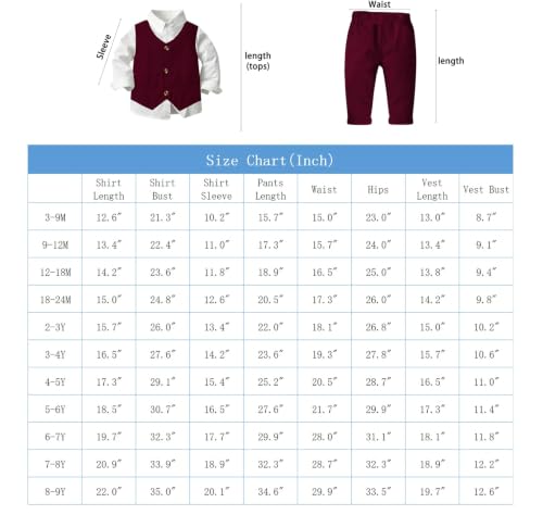 Image of SANGTREE Baby Boys Suit Toddler Gentleman Formal Outfits 3 Months - 9 Years