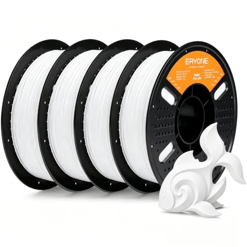 Image of ERYONE Matte PLA Lite 3D Printer Filament 1.75 + /- 0.03mm, Matte Filament 4KG(2.2LBS) Spool, White