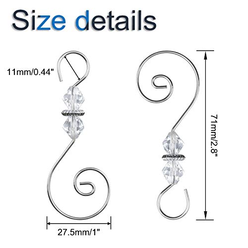 image for INCREWAY Ornament Hooks, 30 PCS Silver S-Shaped Hangers Hook Swirl Chr