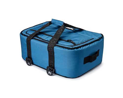 AO Coolers Stow-N-Go Canvas Soft-Sided Cooler Low Profile and Leak Proof Insulated for 24-Hour Cold Ocean Blue 38-Can